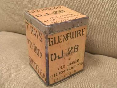 Tee Dose 100g Holzkiste Design